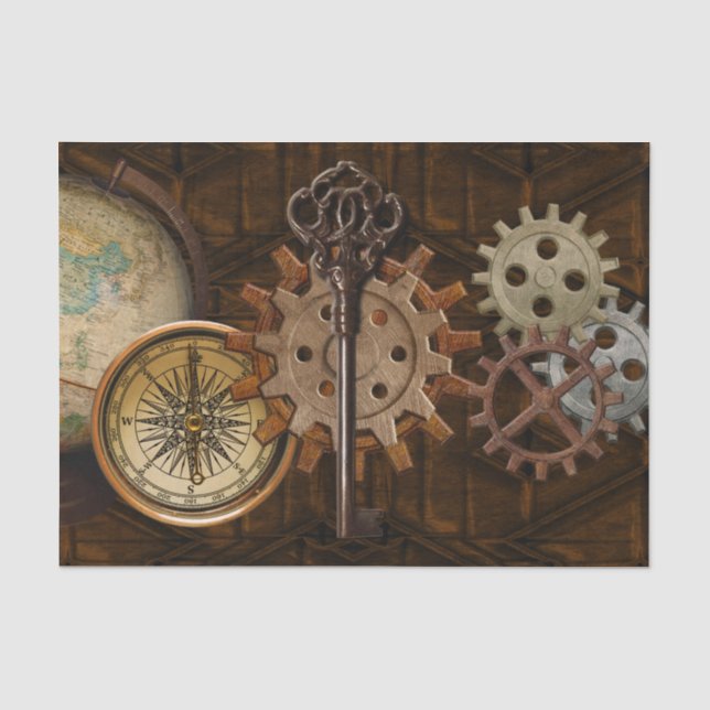 Papier Mousseline Équipements Steampunk sur la conception géométriqu (Recto)