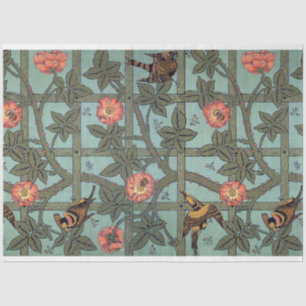 Papier Mousseline Escalade Rose et petit oiseau, William Morris