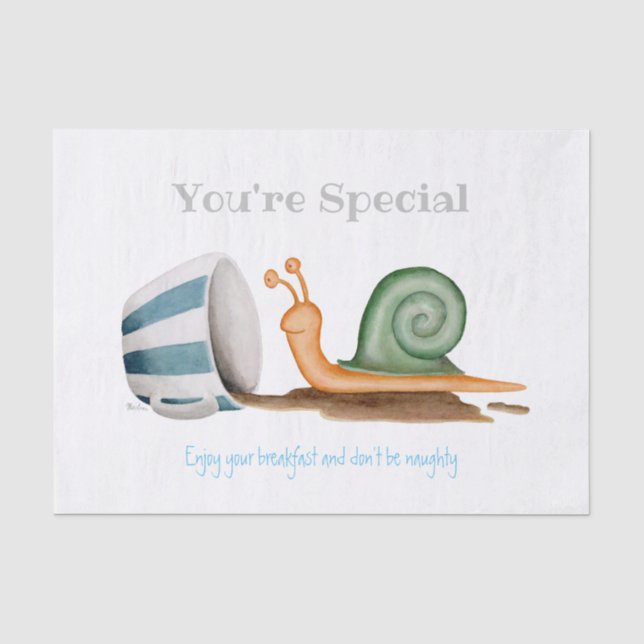 Papier Mousseline Escargot et tasse rayée (Recto)