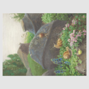 Papier Mousseline Escargots dans un jardin (par H.A. Brendekilde)