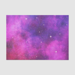 Papier Mousseline Espace rose & violet & Étoiles Faux Galaxy