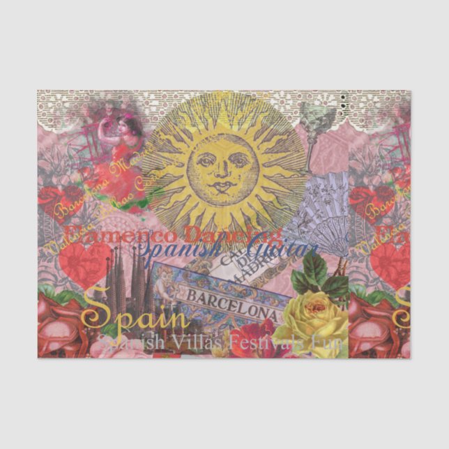 Papier Mousseline Espagne Sunshine Espagnol Travel Art (Recto)