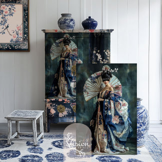 Papier Mousseline Esthétique orientale Elegant Geisha Portrait