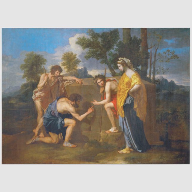 Papier Mousseline Et dans Arcadia ego, Poussin (Recto)