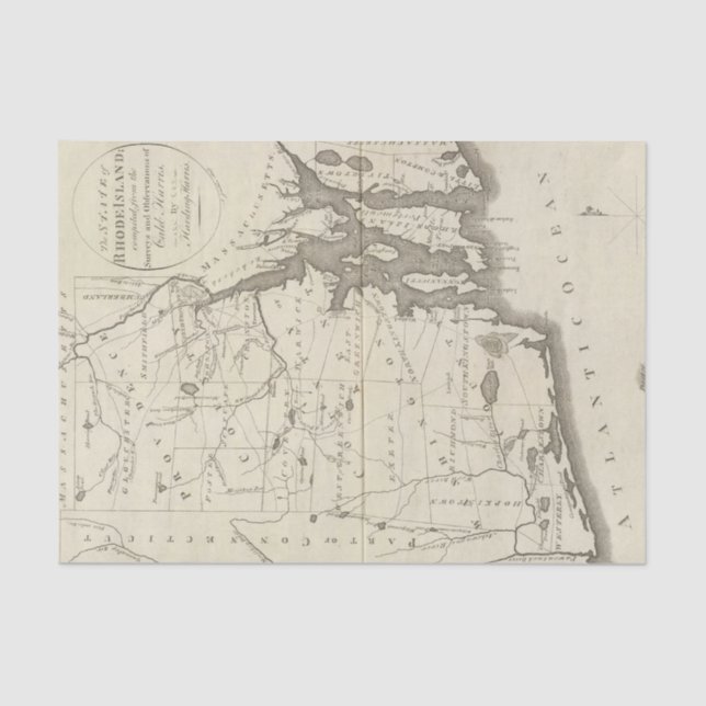 Papier Mousseline État d'île de Rhode (Recto)