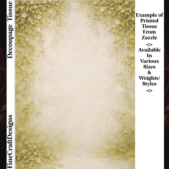 Papier Mousseline Ethereal Botanical Background FH7 Decoupage (Créateur téléchargé)