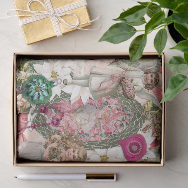 Papier Mousseline Étincelle de Noël victorienne  (Cadeau)