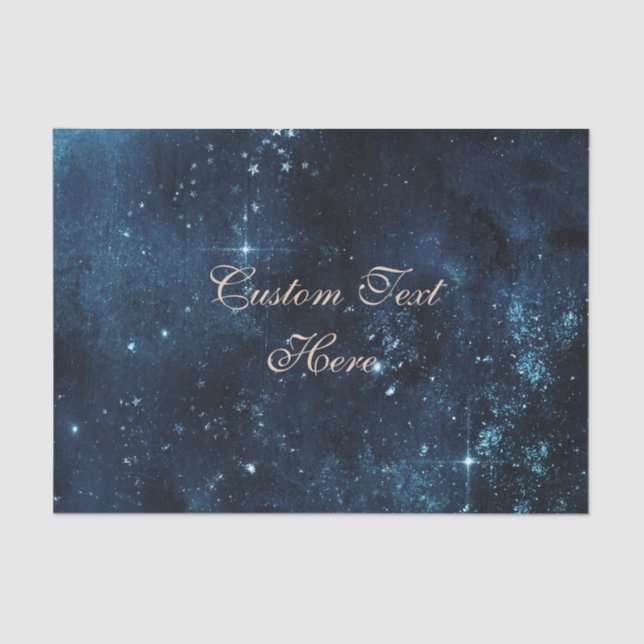 Papier Mousseline Etoile Galaxie céleste Aquarelle Mariage personnal (Recto)