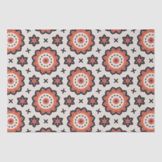 Papier Mousseline Etoile Perse Motif Jaune Beige Orange