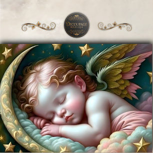 Papier Mousseline Étoiles de découpage d'ange bébé endormi