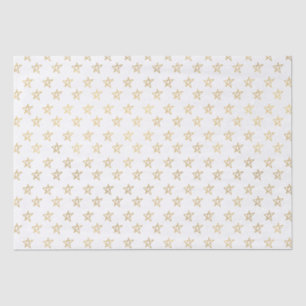 Papier Mousseline Étoiles d'or blanc brillant