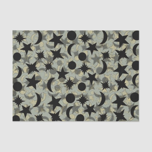 Papier Mousseline ÉTOILES ET LUNES par Slipperywindow (Recto)