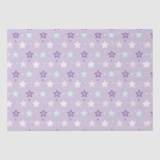 Papier Mousseline Étoiles multicolores pastel violet