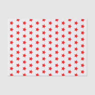 Papier Mousseline Etoiles rouges blanches et rayures grises Motif mo