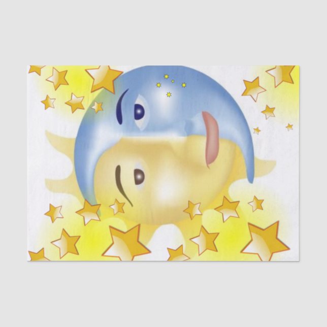 Papier Mousseline Étoiles Sun Moon Papier Tissu (Recto)