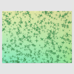 Papier Mousseline Étoiles Vertes