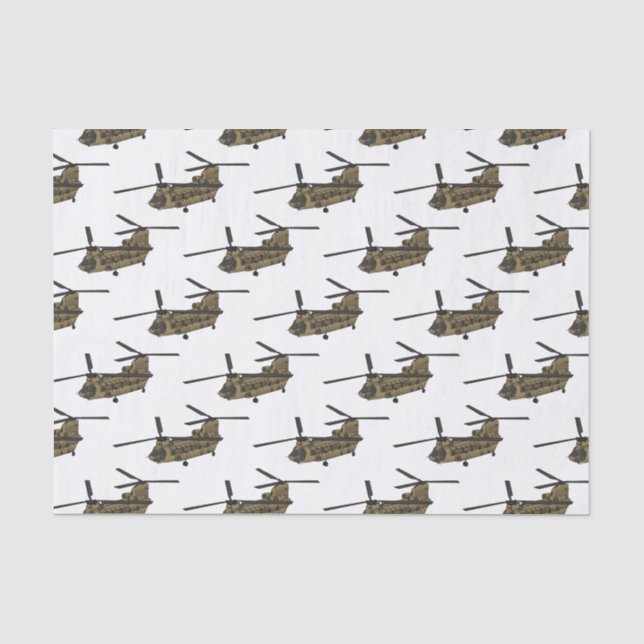Papier Mousseline Exemple d'hélicoptère militaire Chinook (Recto)