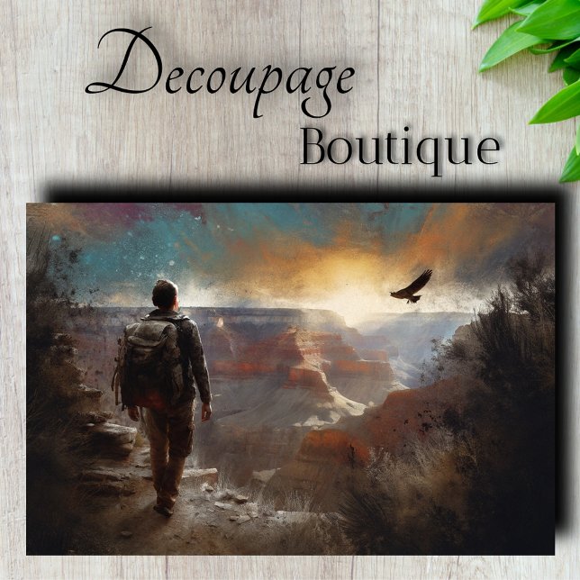 Papier Mousseline Explorateur du Grand Canyon en découpage (Grand Canyon Explorer Decoupage Tissue Paper)