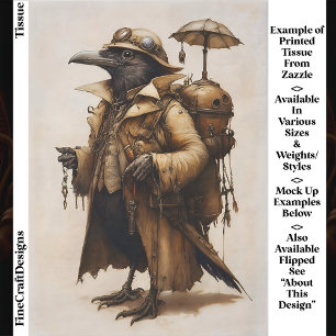 Papier Mousseline Exploratrice Corbeau Steampunk Aventurière EG7L Dé