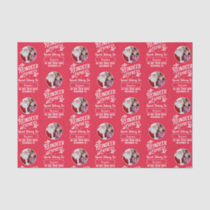 Papier Mousseline Express de rennes de Père Noël Photo Christmas Red