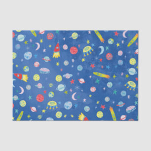 Papier Mousseline Externe OVNI Rocket Planet Motif cadeau