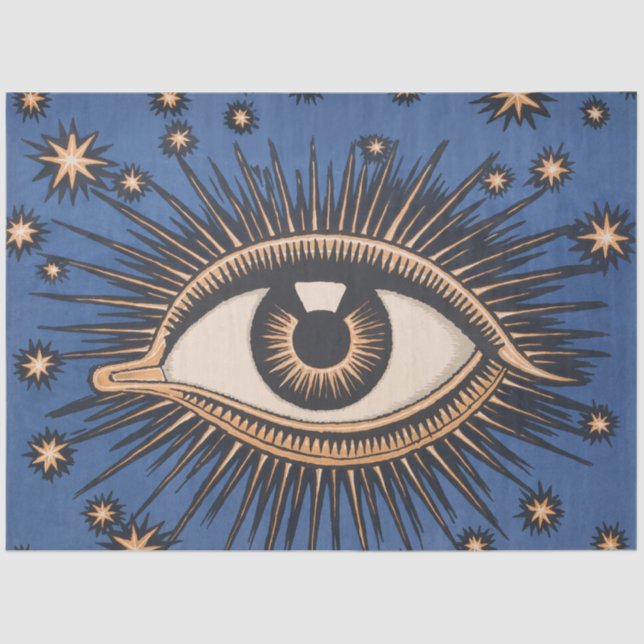 Papier Mousseline Eye Stars Moon Celestial Nouveau (Recto)