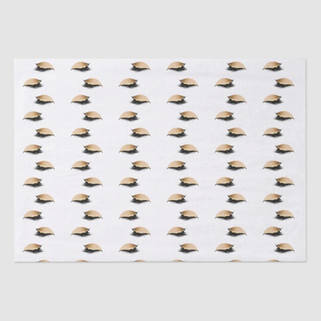 Papier Mousseline Eyelashes de Parties scintillant Glam Gold (Recto)