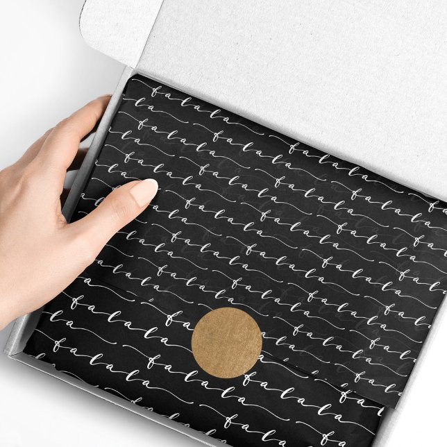 Papier Mousseline FA LA Calligraphie noir et blanc Noël Carol (Créateur téléchargé)