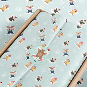 Papier Mousseline Fa La La Snow Angel Bois Animaux Plaisir Hiver