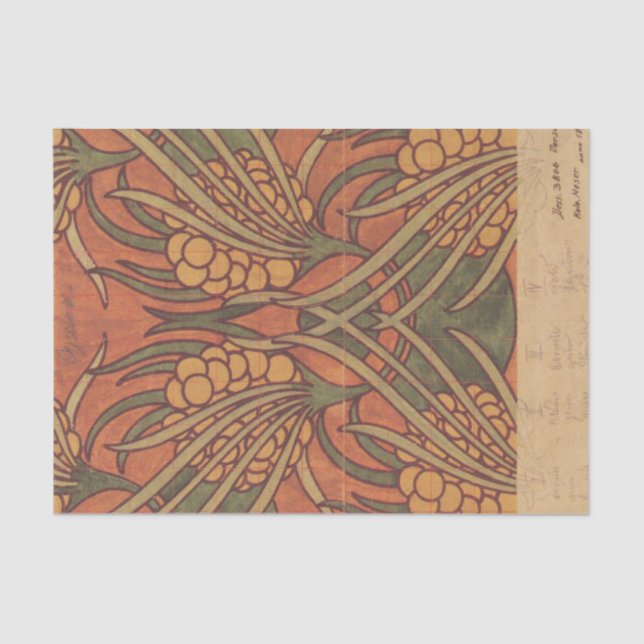 Papier Mousseline Fabric pour Backhausen par Koloman Moser (Recto)