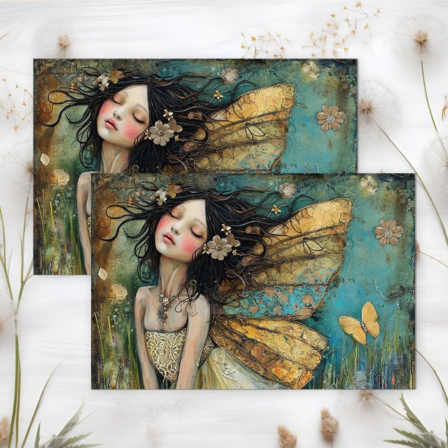 PAPIER MOUSSELINE FAIRY GIRL DAY DREAMING DÉCOUPAGE (FAIRY GIRL DAY DREAMING DECOUPAGE TISSUE PAPER)