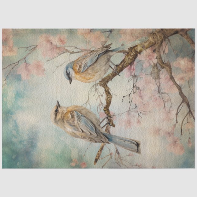 Papier Mousseline Fairy Land Spring Forest Birds No3 (Recto)