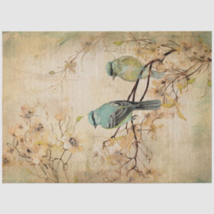 Papier Mousseline Fairy Land Spring Forest Birds No4