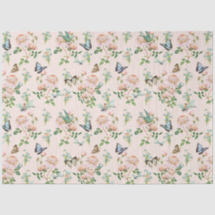 Papier Mousseline Fairy Tea Party Rose Floral Papillon bébé Nursery