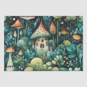 Papier Mousseline Fairytale en Fairyland Maison de champignons Green