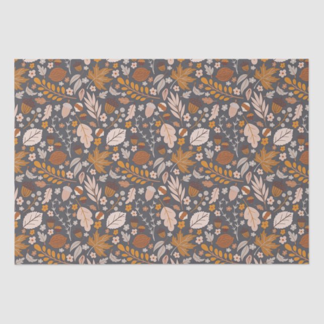 Papier Mousseline Fall Leaves, le motif de la nuit d'automne (Recto)