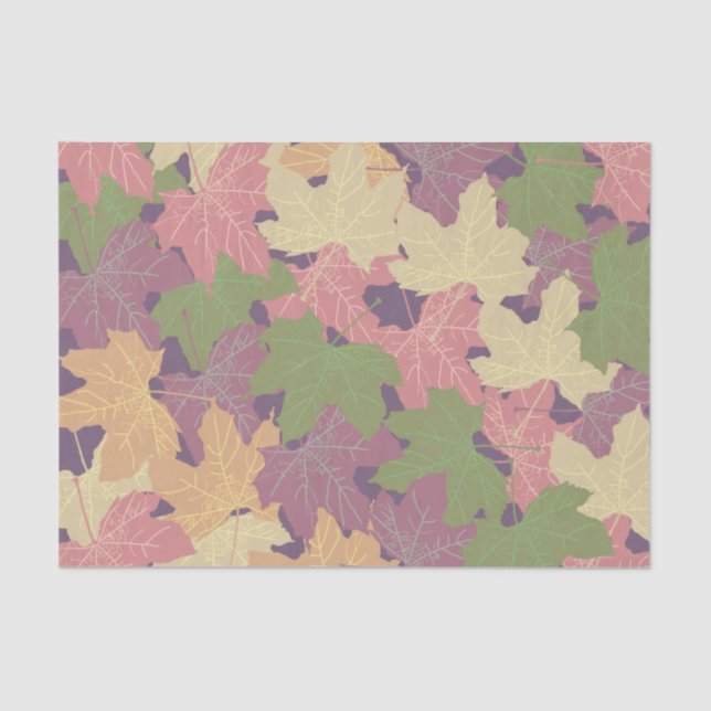 PAPIER MOUSSELINE FALLEN MAPLE FEUILLES HEUREUX AUTOMNE (Recto)