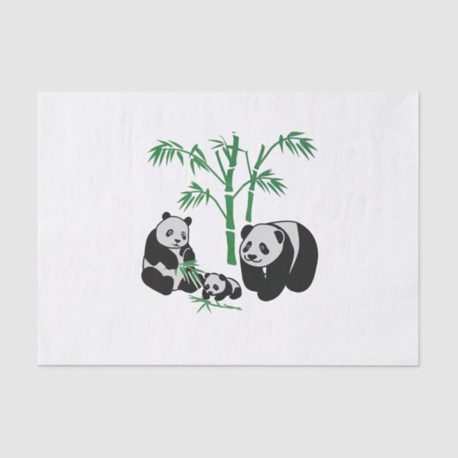 Papier Mousseline Famille d'ours panda (Recto)