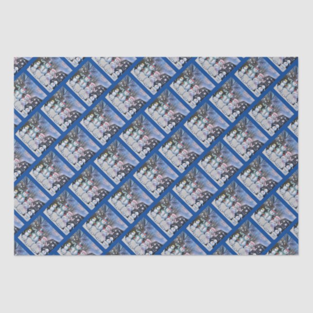 Papier Mousseline Famille Snowman (Recto)