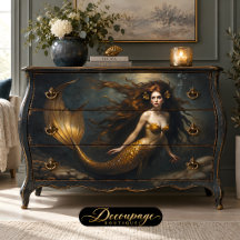 Fantaisie de Sirène Dorée - Découpage sur le thème