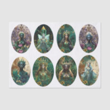 Fantasy Emerald Queens of the Forest Decoupage