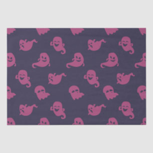 Papier Mousseline Fantômes rose foncé Halloween violet foncé