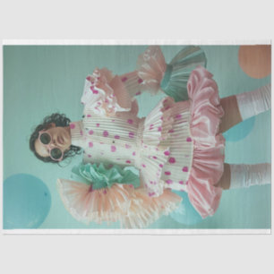 Papier Mousseline Fashion Show Polka Dot Girl Decoupage