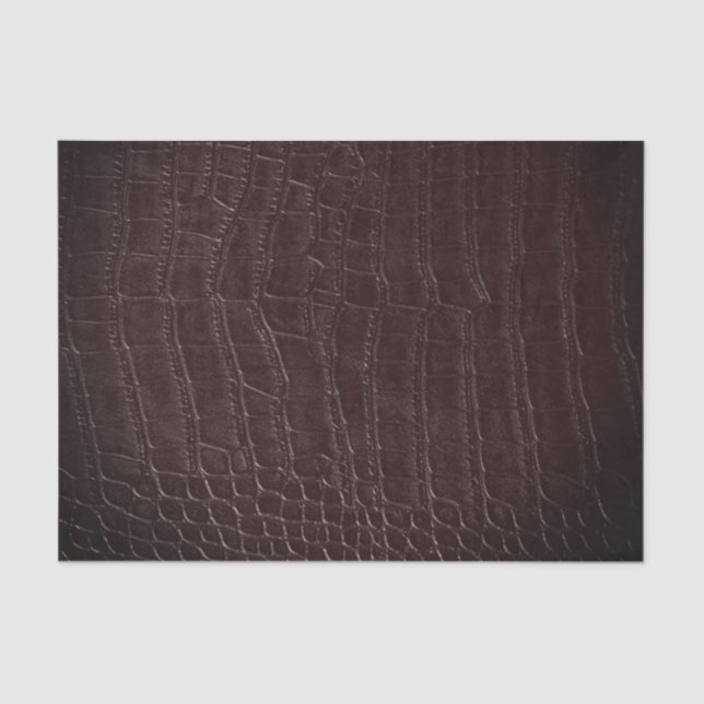 Papier Mousseline Faux Brown Alligator Cuir Imprimer Texture (Recto)