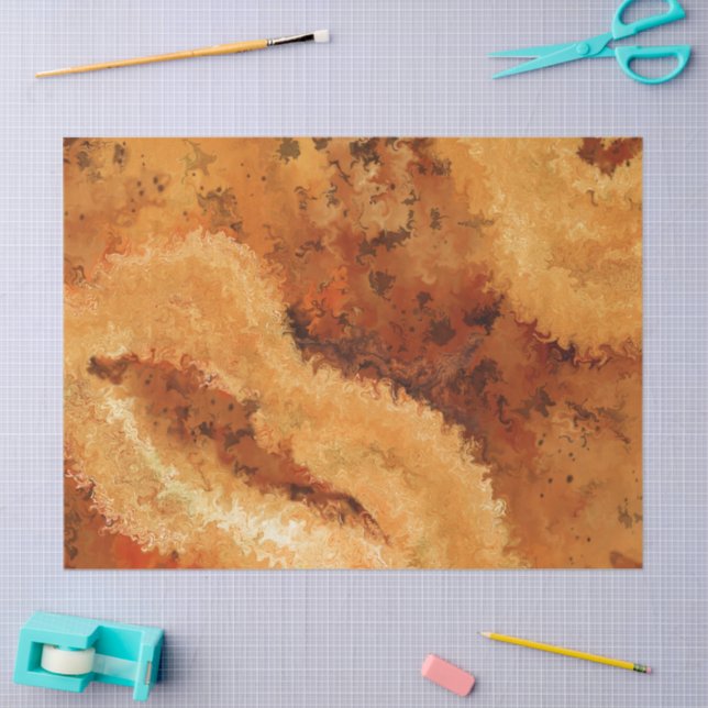 Papier Mousseline Faux Burled Walnut Pattern  (Artisanat)