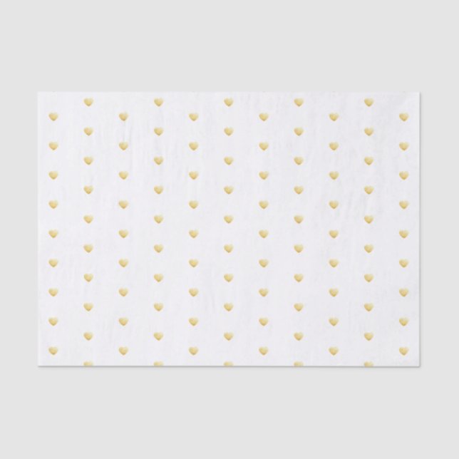 Papier Mousseline Faux Foil Motif de coeur sur blanc (Recto)