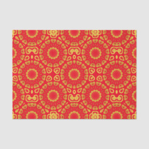 Papier Mousseline Faux Gold et Red Stylish Motif décorative chic