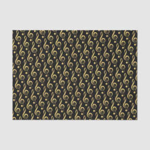 Papier Mousseline Faux Gold Foil Treble Clef Musical Tissu Papier