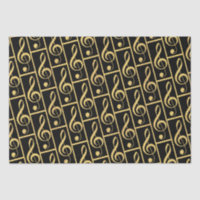 Faux Gold Foil Treble Clef Musical Wrapper Papier