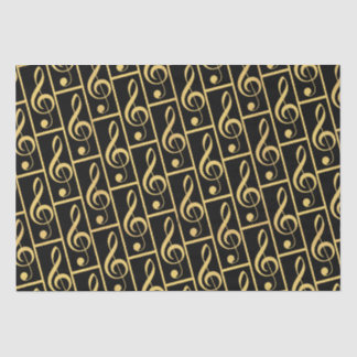 Papier Mousseline Faux Gold Foil Treble Clef Musical Wrapper Papier